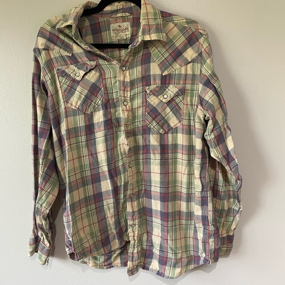 American Living Flannel Button Up - Picture 6 of 7